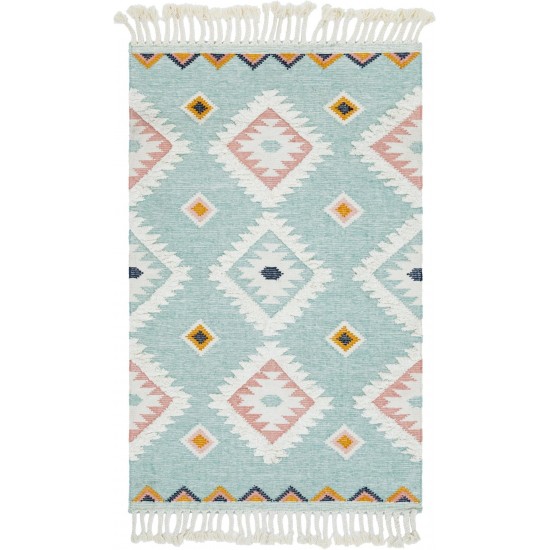 Rug Unique Loom Mesa Light Blue Rectangular 5' 0 x 8' 0