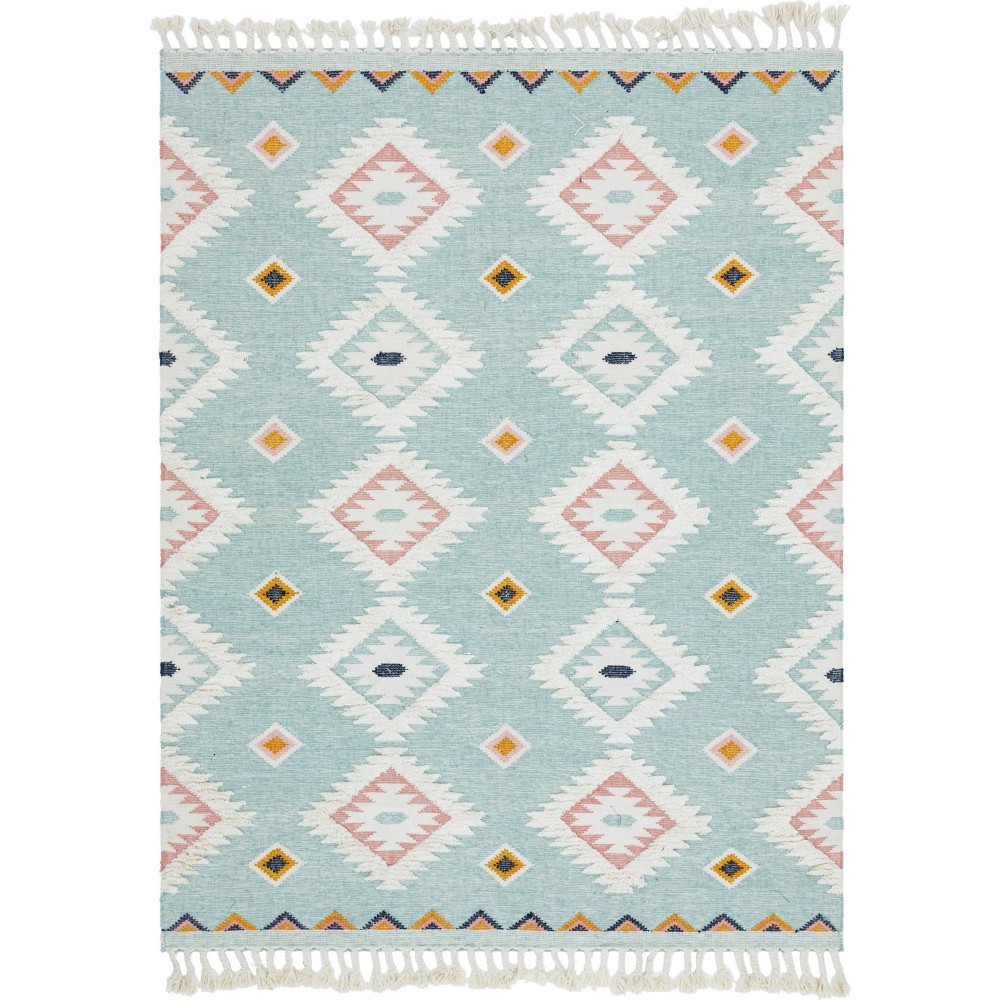 Rug Unique Loom Mesa Light Blue Rectangular 9' 0 x 12' 0