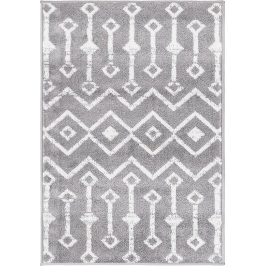 Rug Unique Loom Moroccan Trellis Dark Gray Rectangular 2' 2 x 3' 0