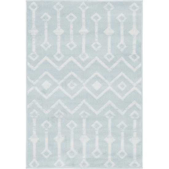 Rug Unique Loom Moroccan Trellis Light Blue Rectangular 2' 2 x 3' 0