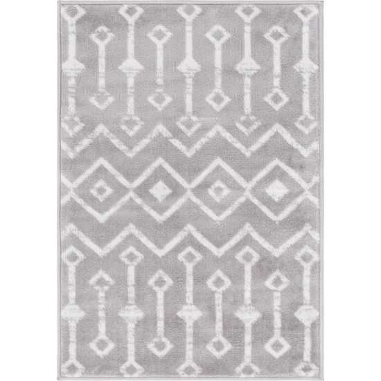 Rug Unique Loom Moroccan Trellis Light Gray Rectangular 2' 2 x 3' 0