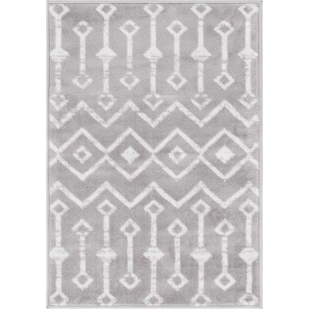 Rug Unique Loom Moroccan Trellis Light Gray Rectangular 2' 2 x 3' 0