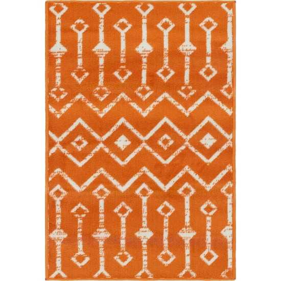 Rug Unique Loom Moroccan Trellis Orange Rectangular 2' 2 x 3' 0