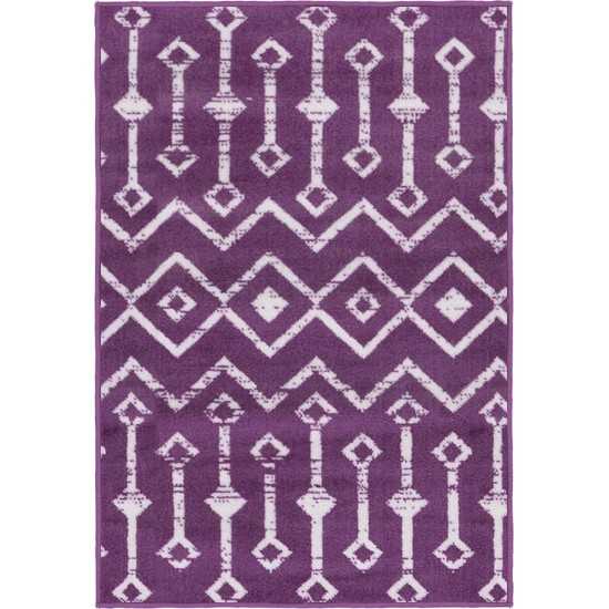 Rug Unique Loom Moroccan Trellis Violet Rectangular 2' 2 x 3' 0