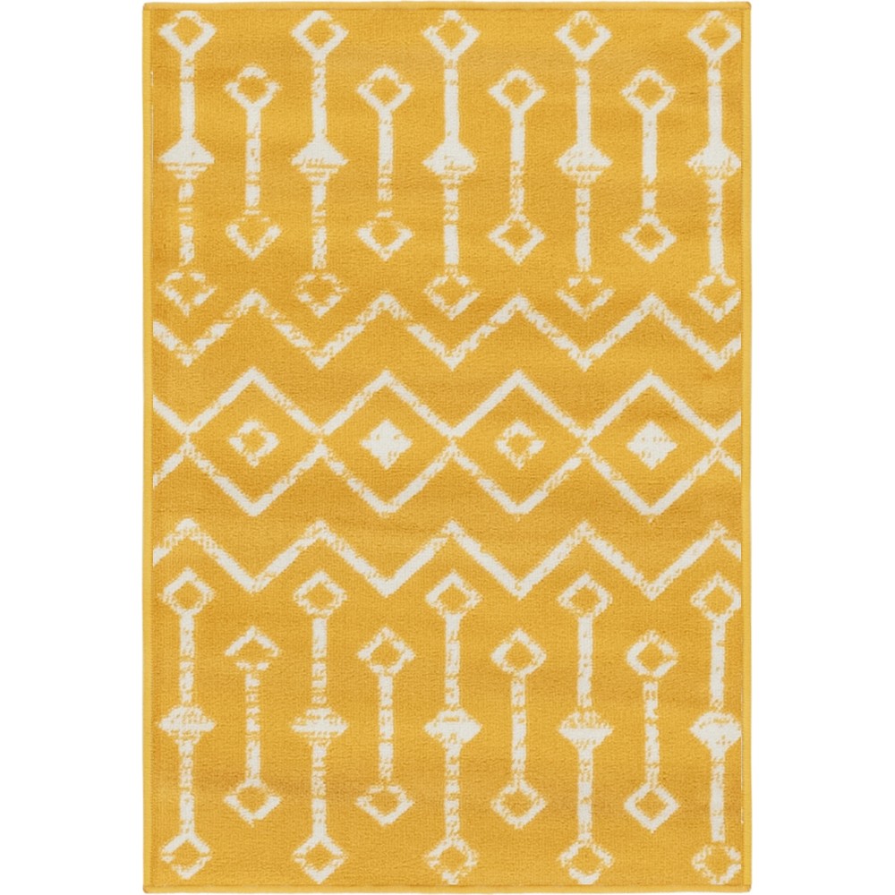 Rug Unique Loom Moroccan Trellis Yellow Rectangular 2' 2 x 3' 0