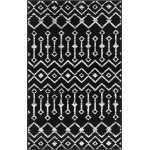 Rug Unique Loom Moroccan Trellis Black Rectangular 3' 3 x 5' 3