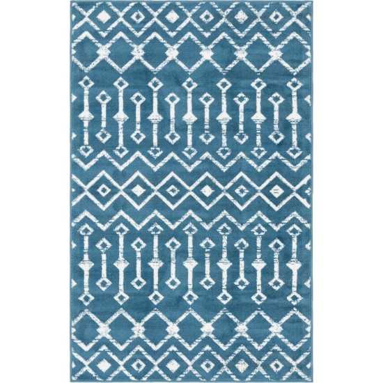 Rug Unique Loom Moroccan Trellis Dark Blue Rectangular 3' 3 x 5' 3