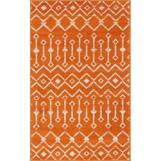 Rug Unique Loom Moroccan Trellis Orange Rectangular 3' 3 x 5' 3