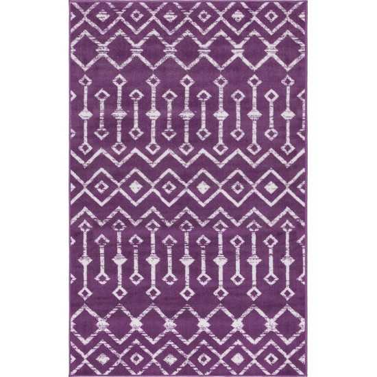 Rug Unique Loom Moroccan Trellis Violet Rectangular 3' 3 x 5' 3