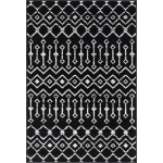 Rug Unique Loom Moroccan Trellis Black Rectangular 4' 0 x 6' 0