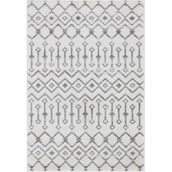 Rug Unique Loom Moroccan Trellis Ivory Rectangular 4' 0 x 6' 0