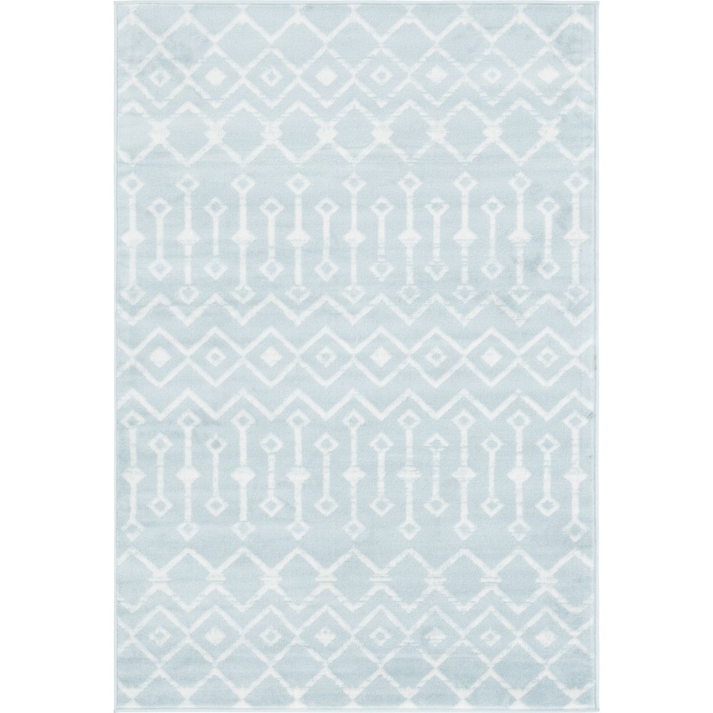 Rug Unique Loom Moroccan Trellis Light Blue Rectangular 4' 0 x 6' 0 Rug Unique Loom Moroccan Trellis Light Blue Rectangular 4' 0 x 6' 0