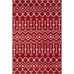Rug Unique Loom Moroccan Trellis Red Rectangular 4' 0 x 6' 0
