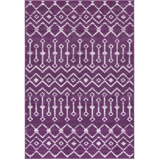 Rug Unique Loom Moroccan Trellis Violet Rectangular 4' 0 x 6' 0