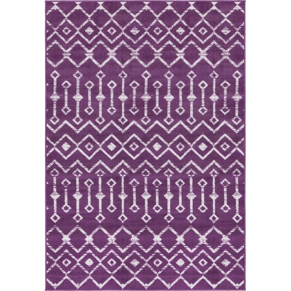 Rug Unique Loom Moroccan Trellis Violet Rectangular 4' 0 x 6' 0 Rug Unique Loom Moroccan Trellis Violet Rectangular 4' 0 x 6' 0