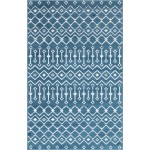 Rug Unique Loom Moroccan Trellis Dark Blue Rectangular 5' 0 x 8' 0