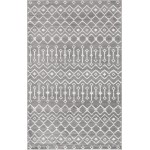 Rug Unique Loom Moroccan Trellis Dark Gray Rectangular 5' 0 x 8' 0