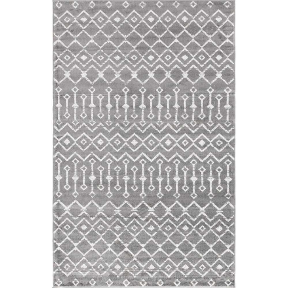Rug Unique Loom Moroccan Trellis Dark Gray Rectangular 5' 0 x 8' 0 Rug Unique Loom Moroccan Trellis Dark Gray Rectangular 5' 0 x 8' 0