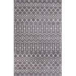 Rug Unique Loom Moroccan Trellis Light Gray Rectangular 5' 0 x 8' 0