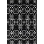 Rug Unique Loom Moroccan Trellis Black Rectangular 6' 0 x 9' 0