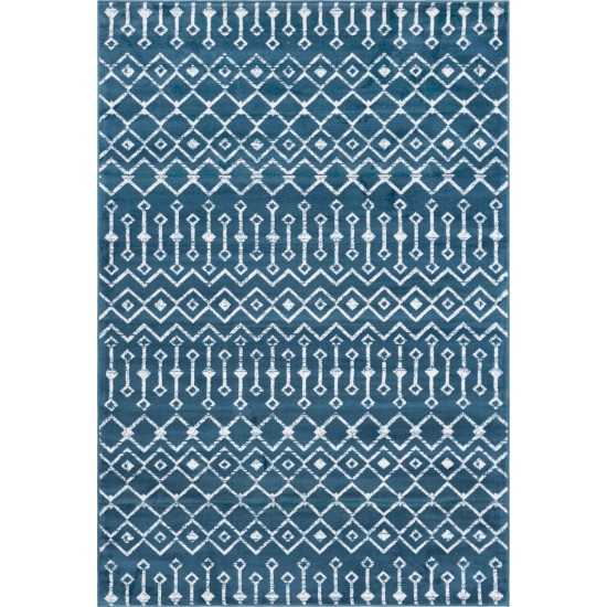 Rug Unique Loom Moroccan Trellis Dark Blue Rectangular 6' 0 x 9' 0