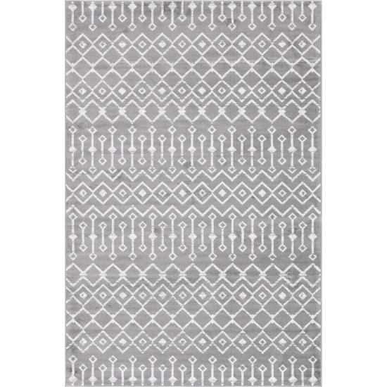 Rug Unique Loom Moroccan Trellis Dark Gray Rectangular 6' 0 x 9' 0