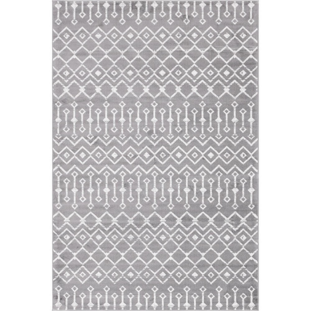 Rug Unique Loom Moroccan Trellis Dark Gray Rectangular 6' 0 x 9' 0 Rug Unique Loom Moroccan Trellis Dark Gray Rectangular 6' 0 x 9' 0