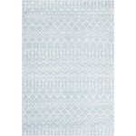 Rug Unique Loom Moroccan Trellis Light Blue Rectangular 6' 0 x 9' 0