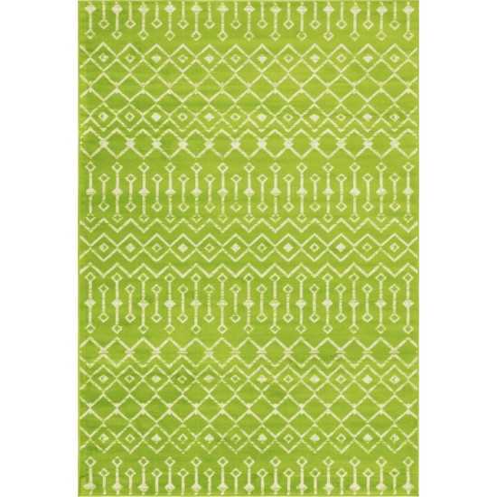 Rug Unique Loom Moroccan Trellis Green Rectangular 6' 0 x 9' 0