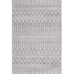 Rug Unique Loom Moroccan Trellis Light Gray Rectangular 6' 0 x 9' 0