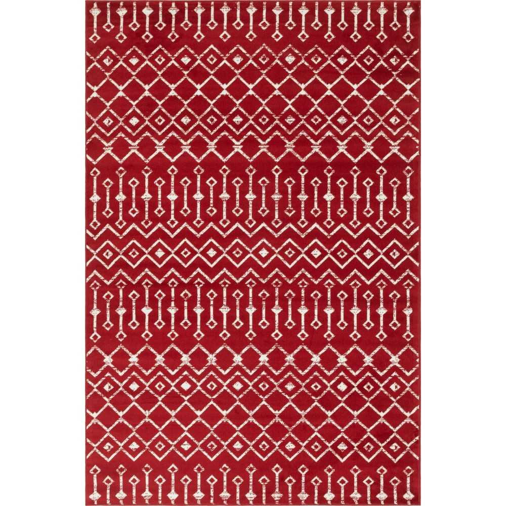 Rug Unique Loom Moroccan Trellis Red Rectangular 6' 0 x 9' 0 Rug Unique Loom Moroccan Trellis Red Rectangular 6' 0 x 9' 0
