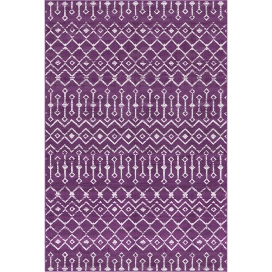 Rug Unique Loom Moroccan Trellis Violet Rectangular 6' 0 x 9' 0