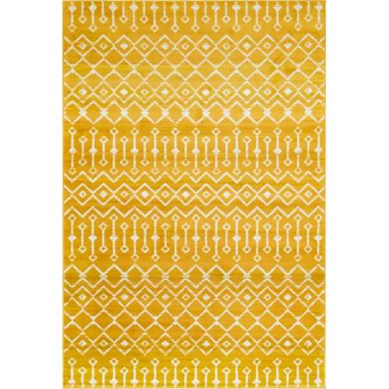 Rug Unique Loom Moroccan Trellis Yellow Rectangular 6' 0 x 9' 0