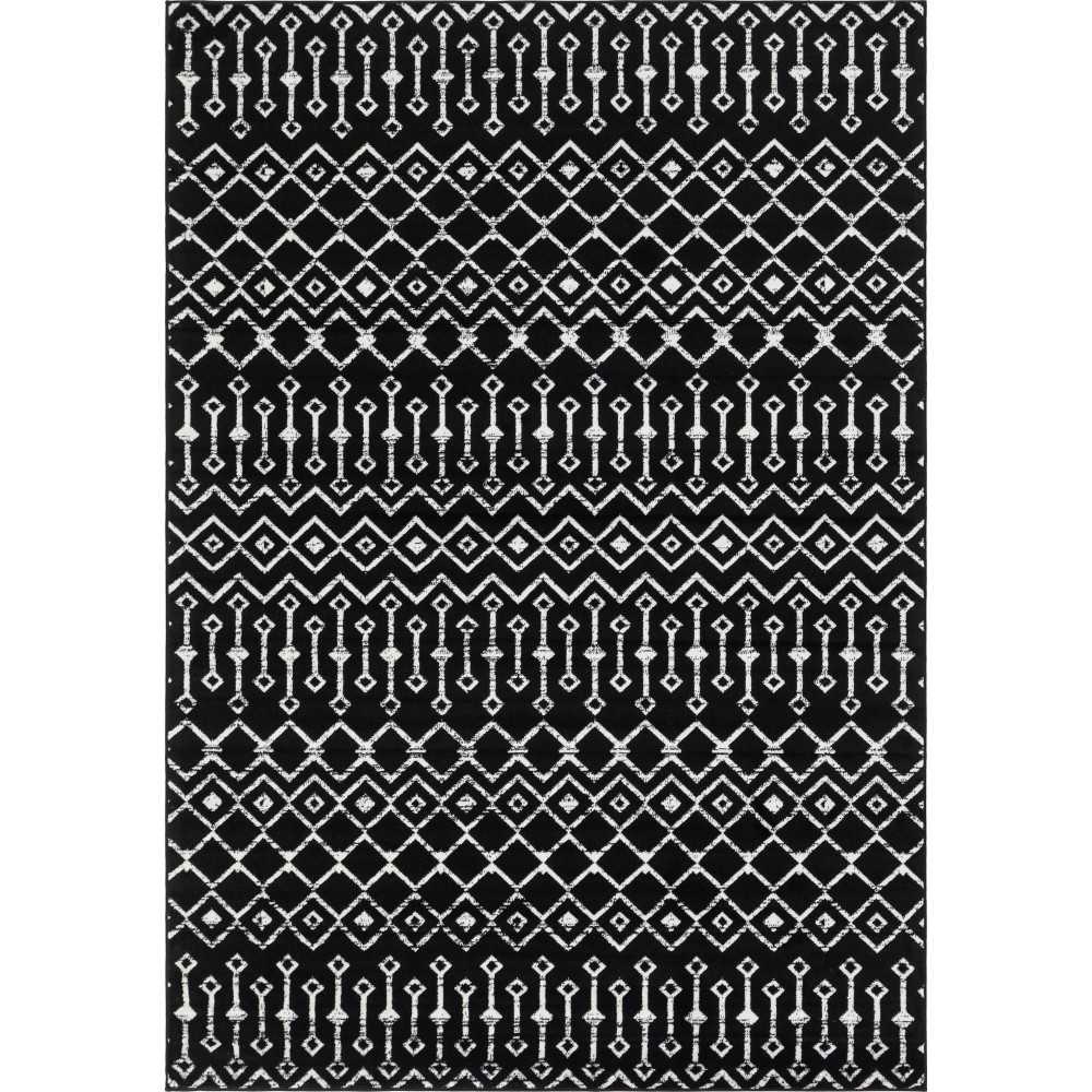 Rug Unique Loom Moroccan Trellis Black Rectangular 7' 0 x 10' 0 Rug Unique Loom Moroccan Trellis Black Rectangular 7' 0 x 10' 0