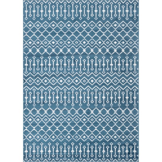 Rug Unique Loom Moroccan Trellis Dark Blue Rectangular 7' 0 x 10' 0