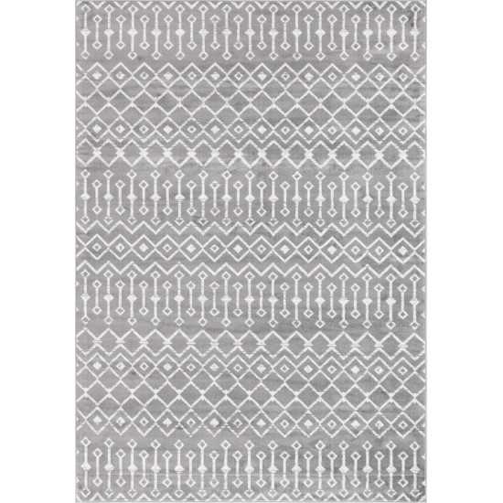 Rug Unique Loom Moroccan Trellis Dark Gray Rectangular 7' 0 x 10' 0