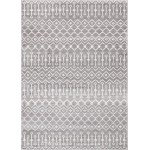 Rug Unique Loom Moroccan Trellis Light Gray Rectangular 7' 0 x 10' 0