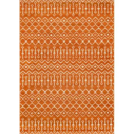 Rug Unique Loom Moroccan Trellis Orange Rectangular 7' 0 x 10' 0