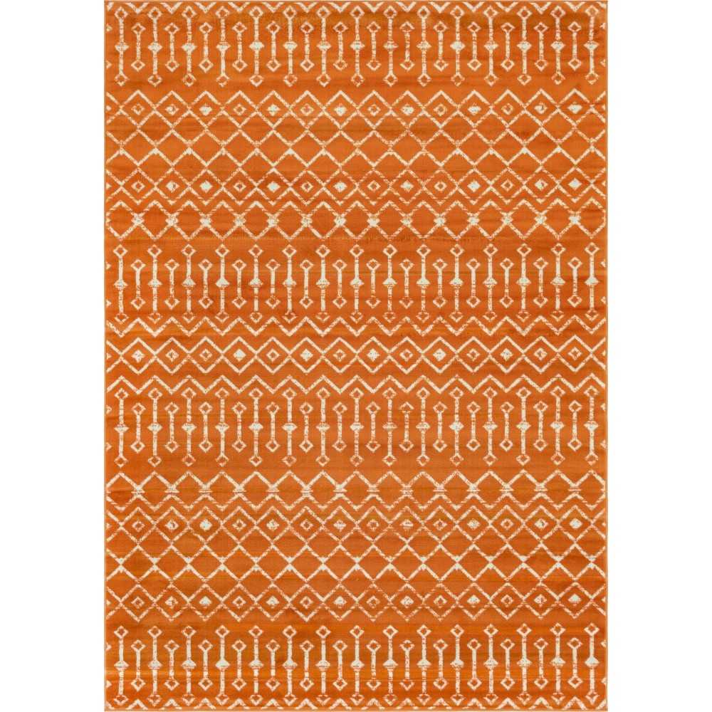 Rug Unique Loom Moroccan Trellis Orange Rectangular 7' 0 x 10' 0