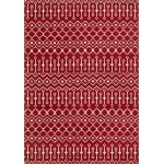 Rug Unique Loom Moroccan Trellis Red Rectangular 7' 0 x 10' 0