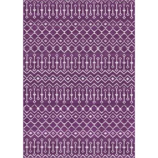 Rug Unique Loom Moroccan Trellis Violet Rectangular 7' 0 x 10' 0