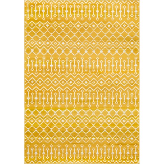 Rug Unique Loom Moroccan Trellis Yellow Rectangular 7' 0 x 10' 0