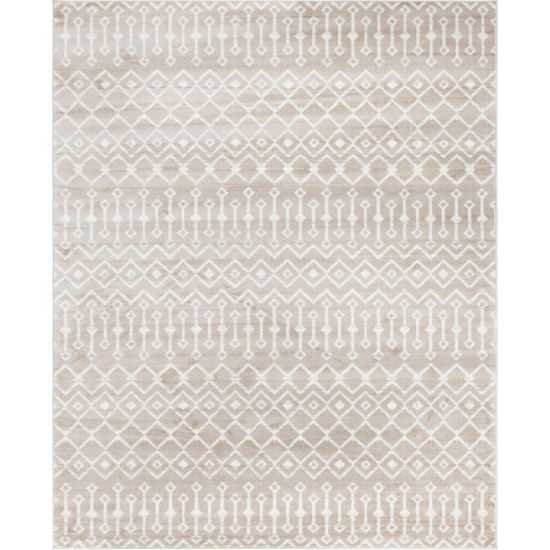 Rug Unique Loom Moroccan Trellis Beige Rectangular 8' 0 x 10' 0