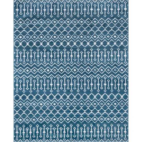 Rug Unique Loom Moroccan Trellis Dark Blue Rectangular 8' 0 x 10' 0