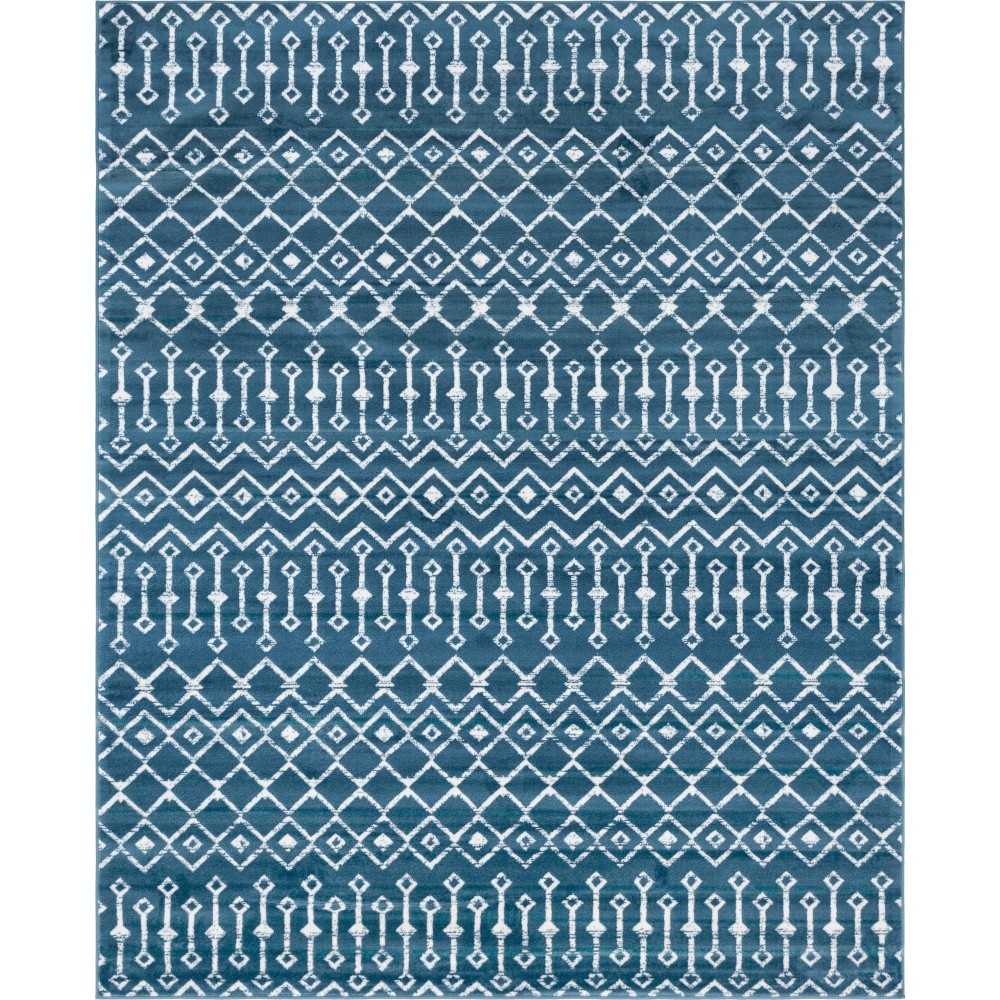 Rug Unique Loom Moroccan Trellis Dark Blue Rectangular 8' 0 x 10' 0 Rug Unique Loom Moroccan Trellis Dark Blue Rectangular 8' 0 x 10' 0