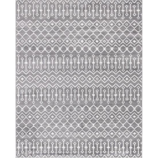 Rug Unique Loom Moroccan Trellis Dark Gray Rectangular 8' 0 x 10' 0