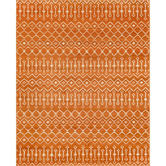 Rug Unique Loom Moroccan Trellis Orange Rectangular 8' 0 x 10' 0