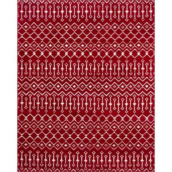 Rug Unique Loom Moroccan Trellis Red Rectangular 8' 0 x 10' 0