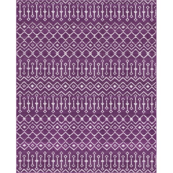 Rug Unique Loom Moroccan Trellis Violet Rectangular 8' 0 x 10' 0