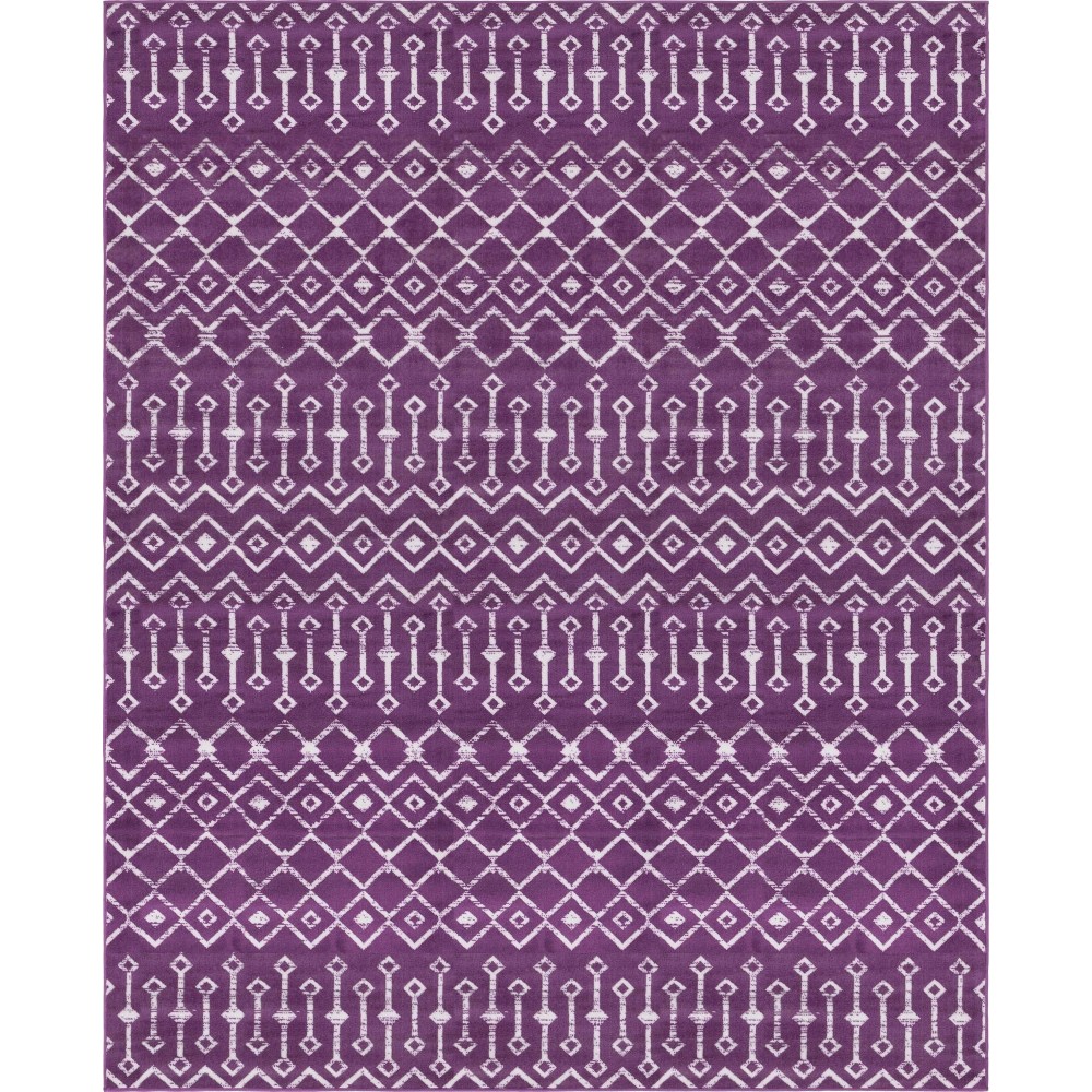 Rug Unique Loom Moroccan Trellis Violet Rectangular 8' 0 x 10' 0